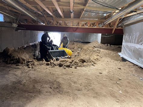 crawl space to basement before and after